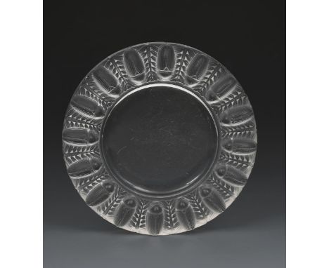 'Tobago' No. 295 a Lalique clear and frosted glass cendrier designed by Rene Lalique, etched R Lalique France mark, 14cm. dia