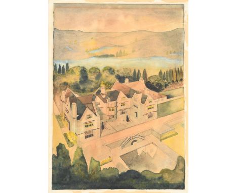 Mackay Hugh Baillie Scott, manner of Little Thakeham, 1911 watercolour architectural design on paper signed Baillie Scott 191