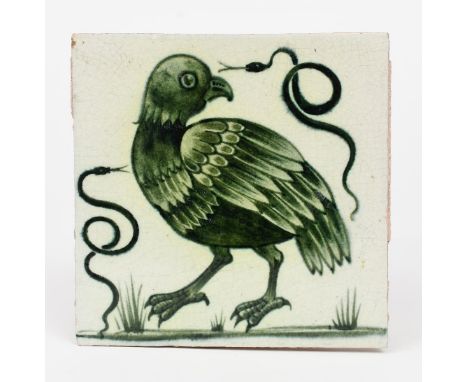 Bonhams : William De Morgan 'Dodo' a Ruby Lustre Animal Tile, circa 1880