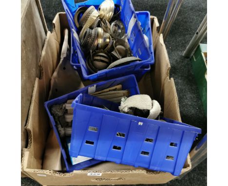 BOX LOT OF OIL LAMP PARTS