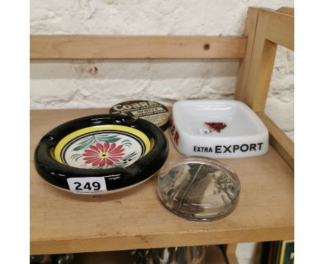 QUIMPER ASH TRAY &amp; 3 OTHER ITEMS