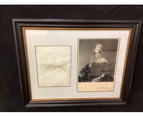 A signature of Queen Adelaide of Saxe-Meiningen (Adelaide Amelia Louise Theresa Caroline; 13 August 1792 ' 2 December 1849), 