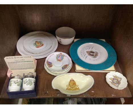 A large quantity of Royal Commemorative plates and memorabilia together with a pair of Royal Worcester egg coddlers 
