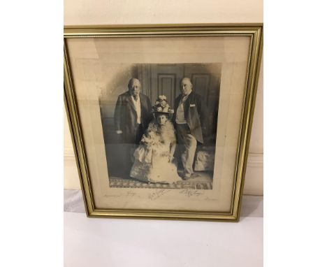 A signed monochrome photograph taken at Gloucester House, Park Lane of HRH Prince George, 2nd Duke of Cambridge, (1819-1904),