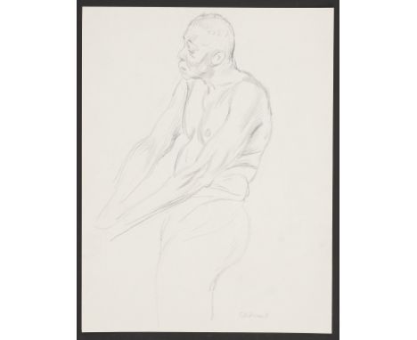 Paul Cadmus (American, 1904-1999). Graphite on paper drawing depicting a nude male figure. Signed along the lower margin.Prov