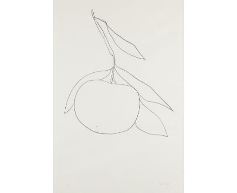 Ellsworth Kelly (American, 1923-2015). Lithograph on Rives/BFK paper titled "Grapefruit (Pampelmousse)" depicting a grapefrui