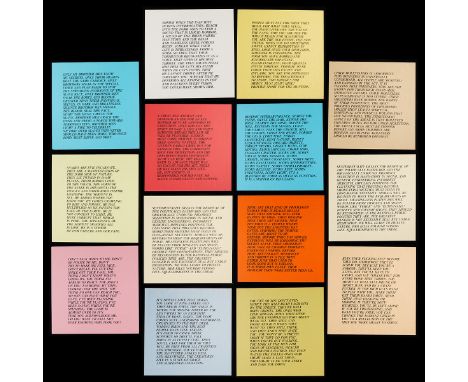 Jenny Holzer (American, b. 1950). Group of 14 offset lithographs on paper from "Inflammatory Essays," 1979-82. Published in v