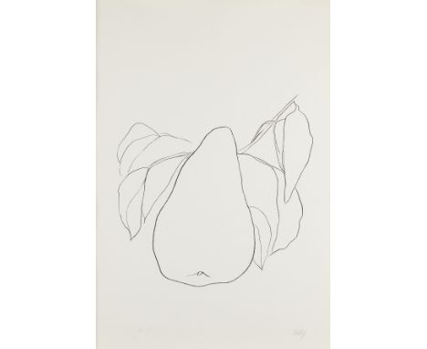 Ellsworth Kelly (American, 1923-2015). Lithograph on paper titled "Pear III" depicting a pear from the "Suite of Plant Lithog