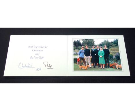 H.M. Queen Elizabeth II and H.R.H. The Duke of Edinburgh, Christmas card dated 1979, gilt royal cyphers to cover, the interio