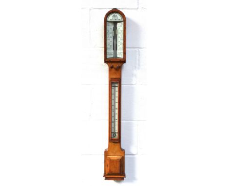 Late Victorian Admiral Fitzroy's storm barometer by Negretti and Zambra, 1 Hatton Garden, 122 Regent St., and 59 Cornhill, Lo
