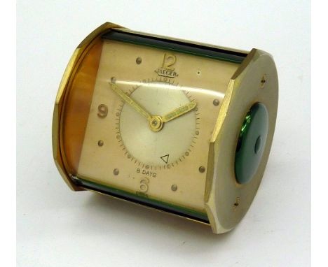 A Jaeger 8 days Art Deco travel alarm clock