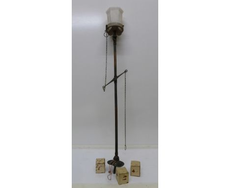 A Victorian ceiling gas lamp, length 80cm