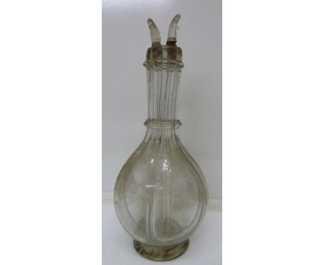 A four section glass oil decanter