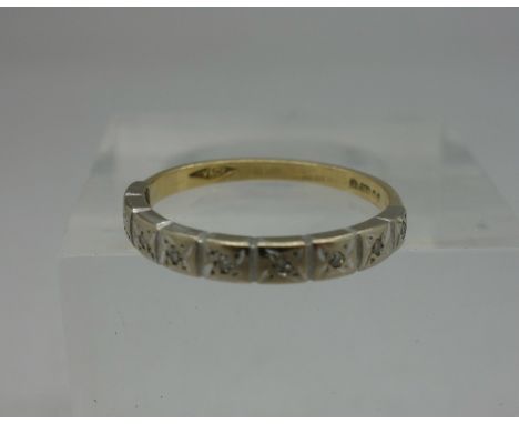 An 18ct gold and diamond half eternity ring, weight 1.9g, size K