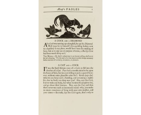 Golden Cockerel Press.- Aesop. The Fables, translated by Sir Roger l'Estrange, number 350 of 350 copies, wood-engravings by C