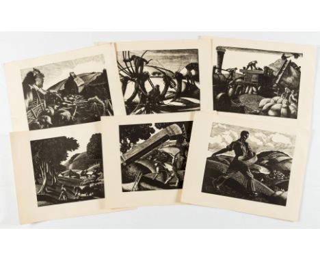 NO RESERVE Leighton (Clare) The Farmer's Year, 11 original lithographs only (of 12, lacking October), unsigned, a few creased