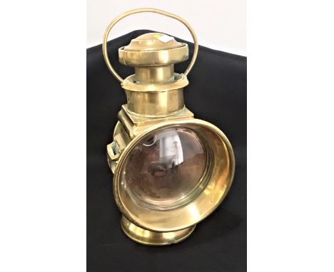 AN EARLY 20TH CENTURY LUCAS BRASS CAR LAMP 36cm high