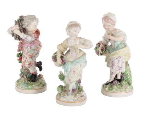 TWO 18TH CENTURY DUESBURY &amp; CO DERBY PORCELAIN FIGURES FROM THE 'COFFEE SEASONS' two re-issued figures after the original