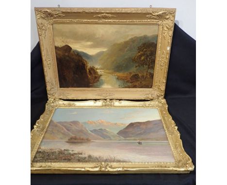 FRANCIS E. JAMIESON (1895-1950) A highland loch scene signed Graham Williams lower left, oil on canvas, 39.5cm x 60cm, togeth