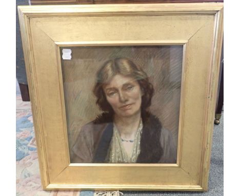 AGATHA WALKER (1888-1980), PORTRAIT OF A LADY, PROBABLY LUCIE ZELIE DURNFORD pastel, 36cm x 33cm, in wide gilt frame