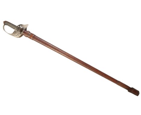 HAWKES &amp; CO OF PICCADILLY, LONDON: AN OFFICERS DRESS SWORD the hilt with a pierced Edward VII cypher, sharkskin and metal