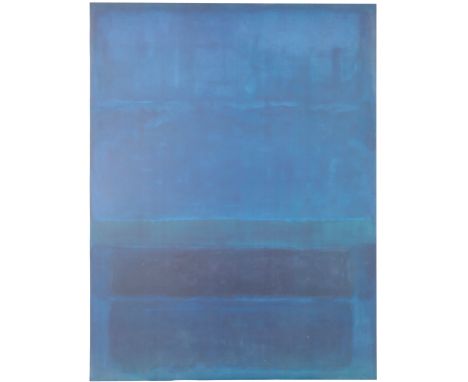 STYLE OF MARK ROTHKO (1903-1970), 'BLUE, GREEN AND BROWN' colour print on board, 92cm x 76cm