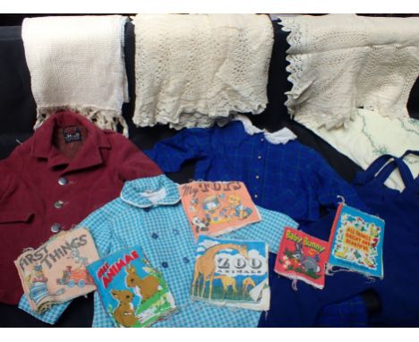 A COLLECTION OF CHILDREN'S RAG BOOKS by Dean, and Bancroft, vintage children's coats by St Michael (M &amp; S), blankies and 