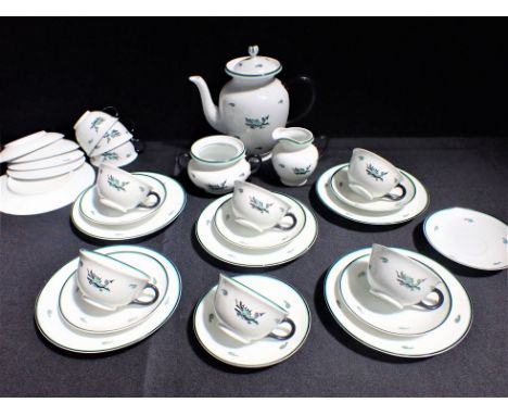 A SWEDISH ART DECO AKTIEBOLAGET LIDKOPING PORSLINSFABRIK (ALP) PART TEA SET decorated with stylised dragons, late 1920s/30s (