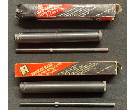 Parker Hale Model MM1 .22 Air Rifle Moderators x 2. Both complete in original boxes with assembly tools. (2) 