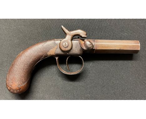 Lot 260 - A Belgian brass percussion pistol