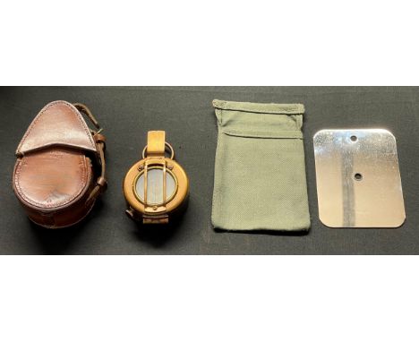 WW2 British Compass Prismatic MKIII serial no. 132339 maker marked and dated "EAC 1943". Complete with leather pouch maker ma