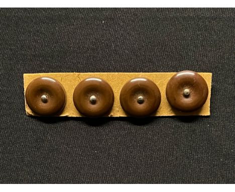 WW2 British Army, MI9, SOE, Special Forces, Vest (WESKIT) Button Escape compass in Brown Bakelite. Four unissued examples sti