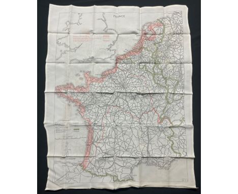 WW2 British Escape and Evasion Map of France &amp; Germany Code 9C(a) / 9U/R. 