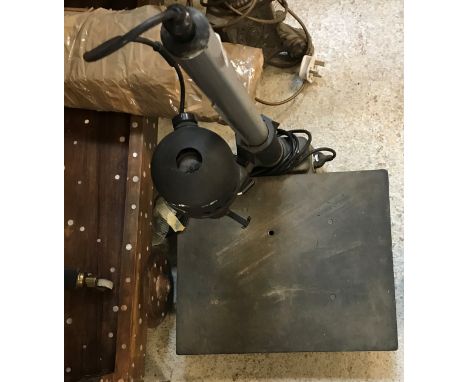 A collection of items comprising a Minox photographic enlarger, a brass standard lamp in the Classical taste, together with a
