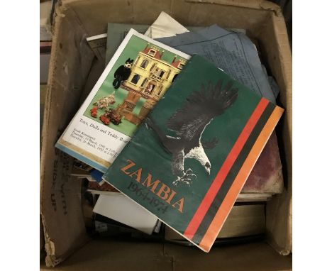 Four boxes of assorted reference books to include many on the subject of Carpets, "Harmsworth Self Educator", etc and a vinta