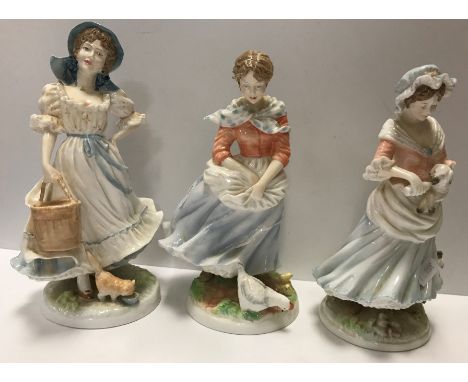 A collection of Royal Worcester figurines to include "Summer", "Autumn", "Winter" and "Spring" in the Four Seasons Collection