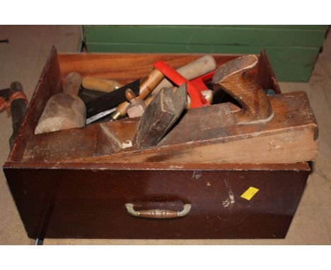 A Vintage C.K. blue painted metal concertina action tool box, containing various hand tools together will a quantity of loose