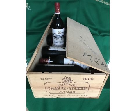 12 Bottle Case Chateau Chasse-Spleen, Red 1986 - An opportunity to purchase a "Cru Bourgeois Exceptionnel" A high quality vin