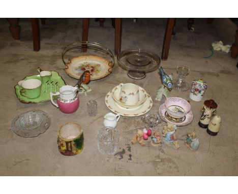 Three items of Royal Doulton Bunnykins, a Goebel robin figure, three items of Torquay ware and a selection of miscellaneous c
