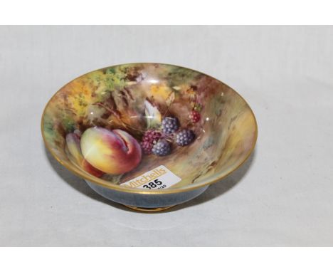 A late 19th century Royal Worcester fruit and berry hand painted bowl by Price, puce factory mark to base with date code for 