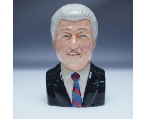 Limited edition character jug featuring Bill Clinton, produced by Bairstow Manor Pottery in England. Part of the American Pre