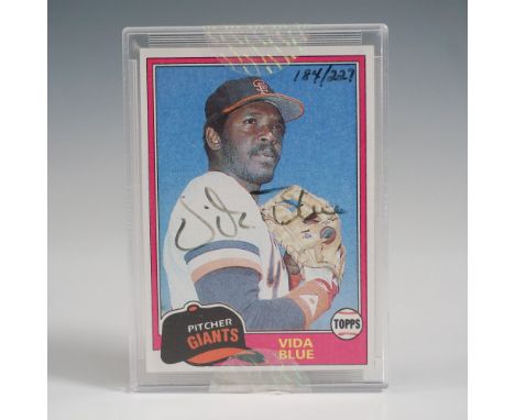 This 1981 Topps baseball card, #310, features legendary pitcher Vida Blue during his tenure with the San Francisco Giants. Th