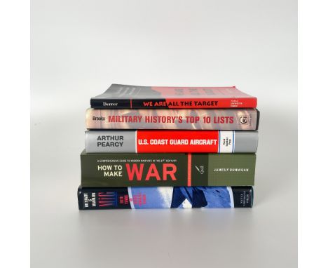 This lot features five hardcover books on military history, warfare strategy, and aviation, offering a wealth of knowledge fo
