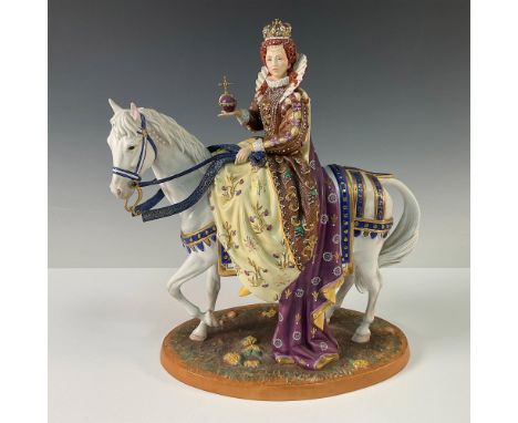 This exquisite Bella Bisque figurine represents Queen Elizabeth I, part of The Noble Collection. The piece features the monar