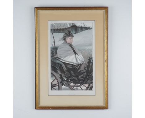 This framed lithograph from prominent Vanity Fair illustrator Jean-Baptiste Guth from June, 1897 titled A Cimiez. Promenade m