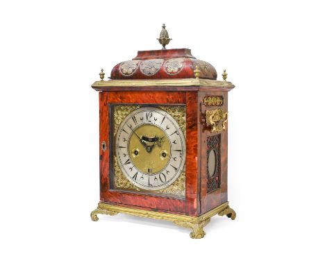 A Tortoiseshell Striking Table Clock Made for the Turkish Market, signed Markwick, London, early 18th century, caddied pedime