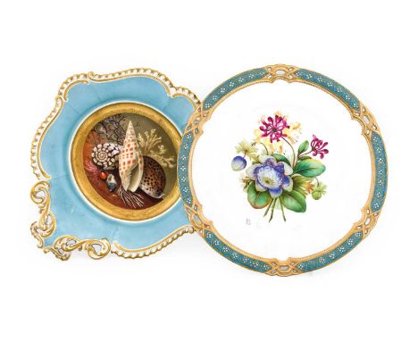 A Porcelain Shell-Shaped Dessert Dish, probably Barr, Flight &amp; Barr Worcester, circa 1815, painted in the manner of Barke