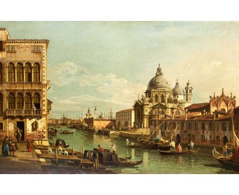 Follower of Bernardo Bellotto (1721-1780) A View of Santa Maria del Salute and the entrance to the Grand Canal, Venice, looki