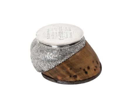 A Victorian Silver-Mounted Horse’s Hoof Inkwell,  The Silver Mounts by William Thomas Wright and Frederick Davies, London, 18