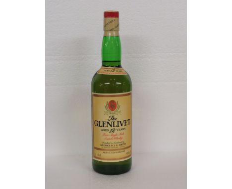 The Glenlivet aged 12 years pure single malt scotch whisky, 40% vol, 75cl (one bottle) in a Classic Golf Courses of Scotland 
